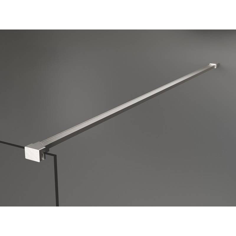 Mexen Kioto samostatne stojaca sprchová stena 100 x 200 cm, čierny rám 8 mm, brúsený nikel - 800-100-002-97-70