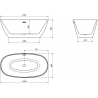 Mexen Eris voľne stojaca vaňa 155 x 80 cm, biela, prepad čierny - 53441558000-70