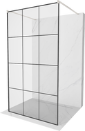 Mexen Kioto voľne stojaca sprchová zástena 100 x 200 cm, čierny vzor 8 mm, kartáčovaný nikl - 800-100-002-97-77