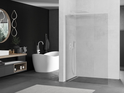 Mexen Kioto L sprchová stena Walk-in 100 x 200 cm, transparentná, biela - 800-100-103-20-00