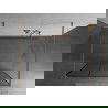 Mexen Kioto voľne stojaca sprchová stena 110 x 200 cm, čierny vzor 8 mm, brúsená mosadz - 800-110-002-65-77