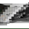 Mexen Kioto voľne stojaca sprchová stena 140 x 200 cm, čierny vzor 8 mm, gun gray brúsený - 800-140-002-66-77