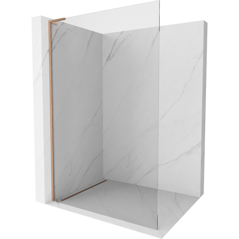 Mexen Kioto L sprchová stena Walk-in 105 x 200 cm, priehľadná, brúsená meď - 800-105-103-65-00