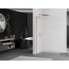 Mexen Kioto L sprchová stena Walk-in 100 x 200 cm, mliečne sklo, ružové zlato - 800-100-103-60-30