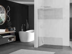 Mexen Kioto L sprchová stena Walk-in 120 x 200 cm, transparentná/matná, chróm - 800-120-103-01-35