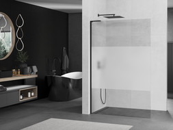 Mexen Kioto L sprchová stena Walk-in 80 x 200 cm, transparentná/matná, čierna - 800-080-103-70-35
