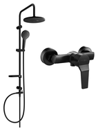 Mexen Caro Erik nástenný sprchový set s dažďovou sprchou a sprchovou batériou, čierny - 746640205-70