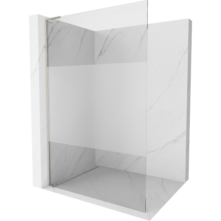 Mexen Kioto L sprchová stena Walk-in 90 x 200 cm, transparentná/matná, brúsený nikel - 800-090-103-97-35