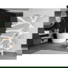 Mexen Kioto sprchová stena voľne stojaca 120 x 200 cm, biely vzor 8 mm, nerezový - 800-120-002-97-97