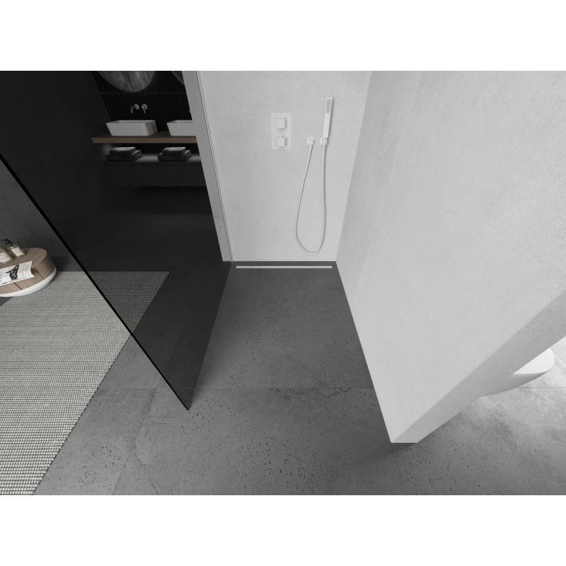 Mexen Kioto L Sprchová stena Walk-in 120 x 200 cm, grafit, biela - 800-120-103-20-40