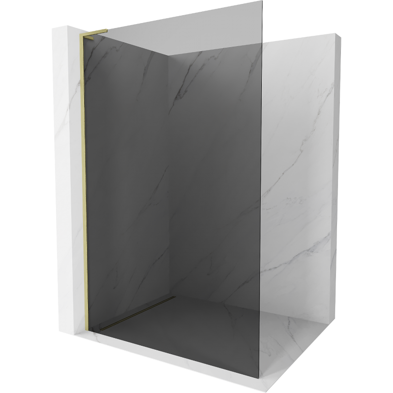 Mexen Kioto L sprchová stena Walk-in 120 x 200 cm, grafitová, zlatá kefovaná - 800-120-103-55-40