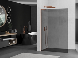 Mexen Kioto L sprchová zástena Walk-in 70 x 200 cm, grafit, ružové zlato - 800-070-103-60-40