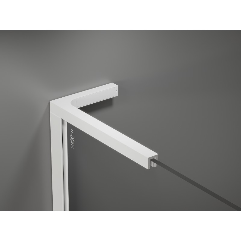 Mexen Kioto L sprchová stena Walk-in 100 x 200 cm, zrkadlo, biela - 800-100-103-20-50