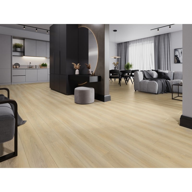 Mexen Kinston vinylové panely 1240 x 182 mm SPC 6,5 mm, podložka IXPE 1,5 mm, 4 V-drážka, Dub - F1057-1240-182-505-4V1-01