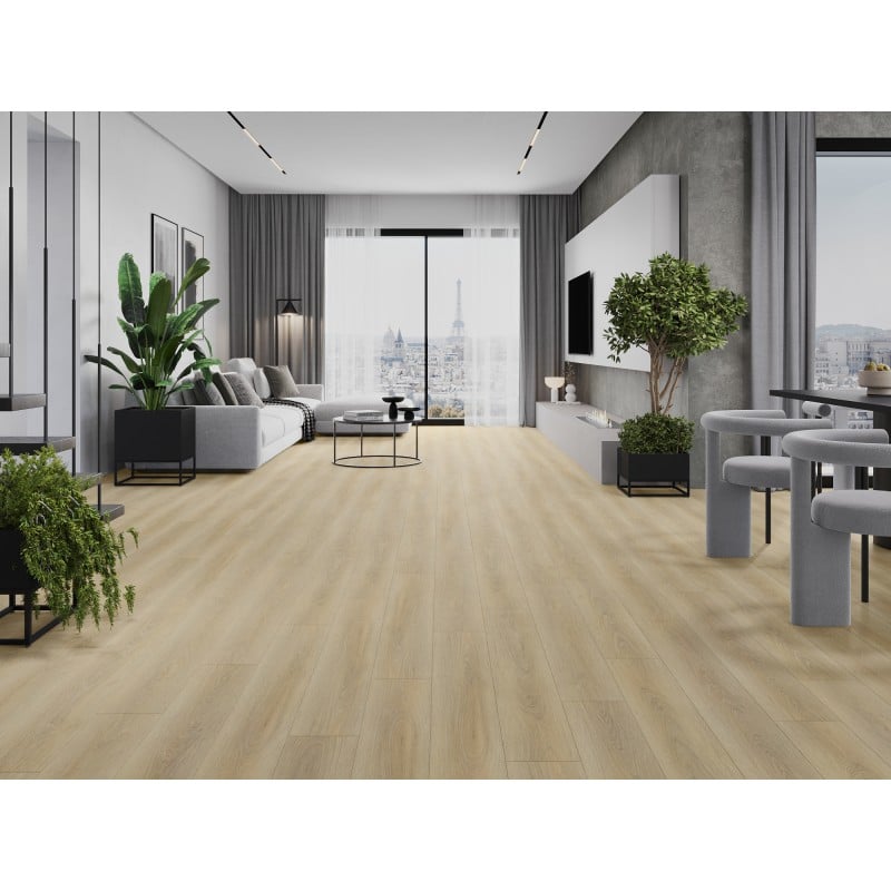 Mexen Kinston vinylové panely 1240 x 182 mm SPC 6,5 mm, podložka IXPE 1,5 mm, 4 V-drážka, Dub - F1057-1240-182-505-4V1-01
