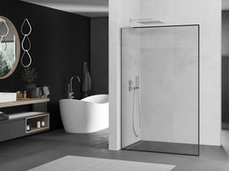 Mexen Kioto L sprchová stena Walk-in 50 x 200 cm, čierny vzor, chróm - 800-050-103-01-70