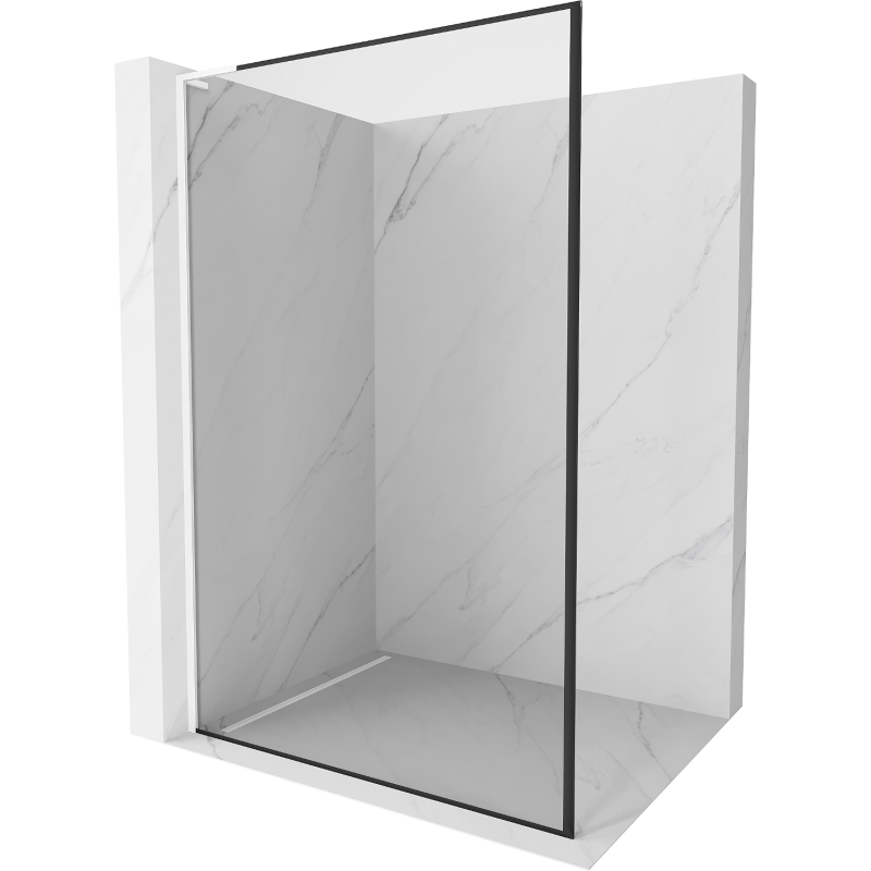 Mexen Kioto L sprchová stena Walk-in 60 x 200 cm, čierny rám, biela - 800-060-103-20-70