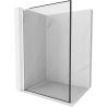 Mexen Kioto L sprchová stena Walk-in 60 x 200 cm, čierny rám, biela - 800-060-103-20-70