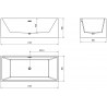 Mexen Vigo voľne stojaca vaňa 178,5 x 80 cm, biela, preliv gun gray brúsený - 51251788000-66