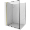 Mexen Kioto L sprchová zástena Walk-in 100 x 200 cm, čierny rám, zlatá kartáčovaná - 800-100-103-55-70