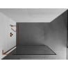 Mexen Kioto L sprchová zástena Walk-in 60 x 200 cm, čierny vzor, ružové zlato - 800-060-103-60-70