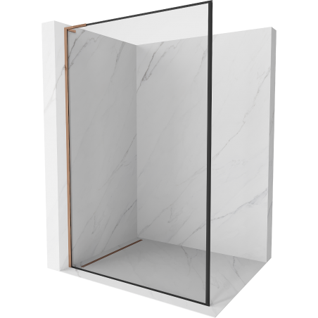 Mexen Kioto L sprchová zástena Walk-in 60 x 200 cm, čierny vzor, ružové zlato - 800-060-103-60-70