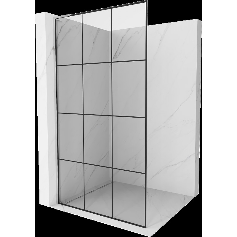 Mexen Kioto L sprchová stena Walk-in 100 x 200 cm, čierny vzor, chróm - 800-100-103-01-77