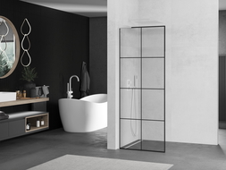 Mexen Kioto L sprchová stena Walk-in 80 x 200 cm, čierny vzor, biela - 800-080-103-20-77
