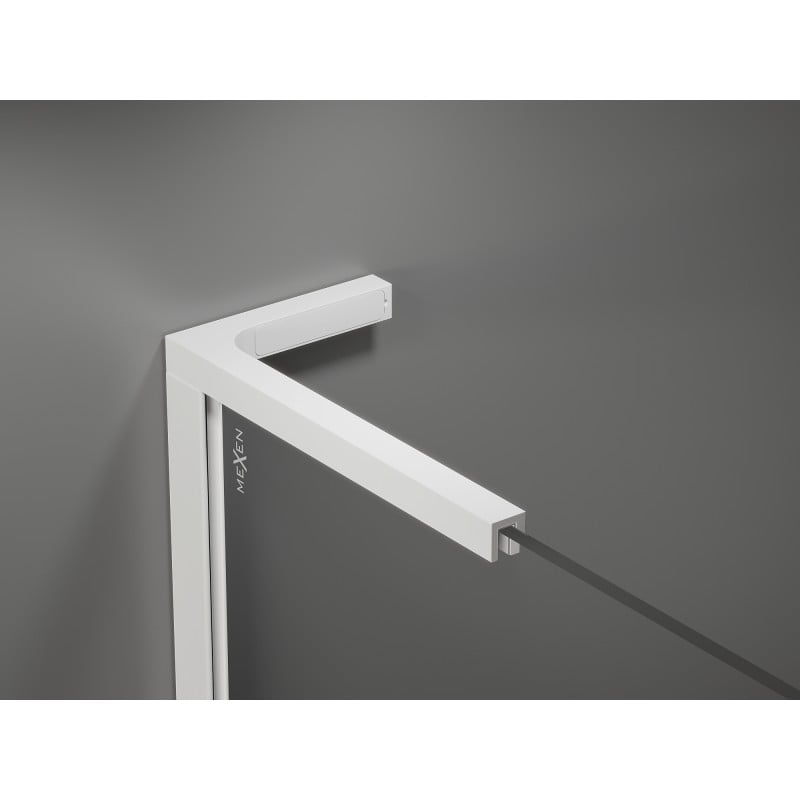 Mexen Kioto L sprchová stena Walk-in 100 x 200 cm, čierna mriežka, biela - 800-100-103-20-77