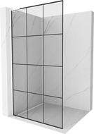 Mexen Kioto L sprchová stena Walk-in 100 x 200 cm, čierny vzor, biela - 800-100-103-20-77