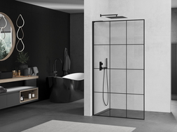 Mexen Kioto L sprchová stena Walk-in 120 x 200 cm, čierny vzor, čierna - 800-120-103-70-77