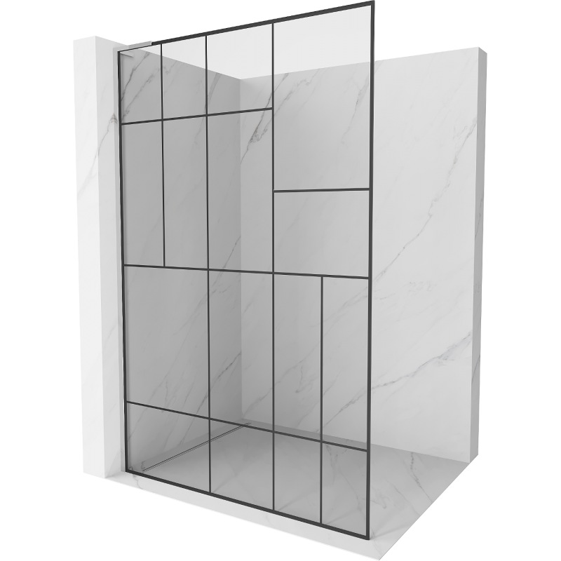 Mexen Kioto L sprchová stena Walk-in 120 x 200 cm, čierny vzor, chróm - 800-120-103-01-78
