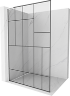 Mexen Kioto L sprchová stena Walk-in 100 x 200 cm, čierny vzor, biela - 800-100-103-20-78