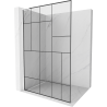 Mexen Kioto L sprchová zástěna Walk-in 80 x 200 cm, černý vzor, bílá - 800-080-103-20-78