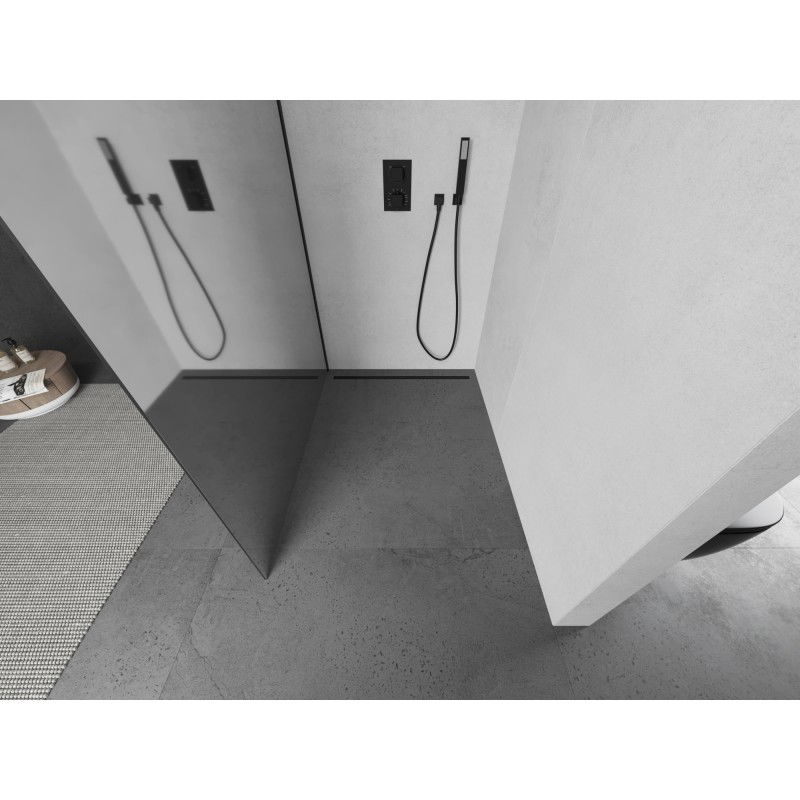 Mexen Kioto L sprchová stena Walk-in 80 x 200 cm, zrkadlo, čierna - 800-080-103-70-50