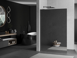 Mexen Kioto L sprchový panel Walk-in 90 x 200 cm, zrkadlový, čierny - 800-090-103-70-50