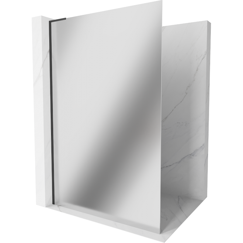 Mexen Kioto L sprchová priečka Walk-in 120 x 200 cm, zrkadlo, čierna - 800-120-103-70-50