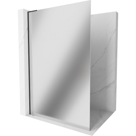 Mexen Kioto L sprchová priečka Walk-in 120 x 200 cm, zrkadlo, čierna - 800-120-103-70-50