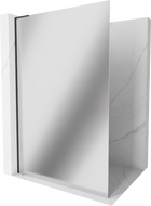 Mexen Kioto L sprchová priečka Walk-in 120 x 200 cm, zrkadlo, čierna - 800-120-103-70-50