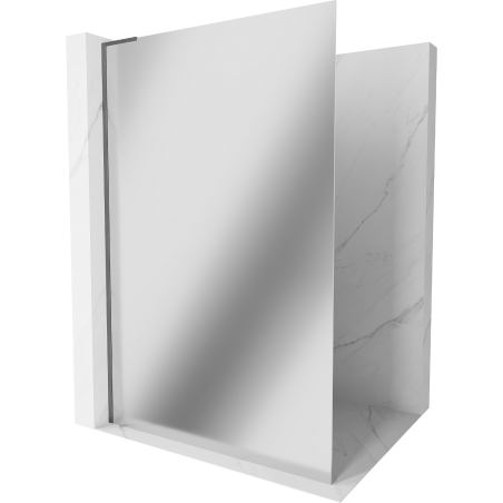 Mexen Kioto L sprchová stena Walk-in 90 x 200 cm, zrkadlo, gun gray brúsený - 800-090-103-66-50