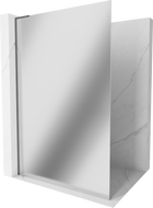 Mexen Kioto L sprchová stena Walk-in 110 x 200 cm, zrkadlo, kartáčovaná gun gray - 800-110-103-66-50