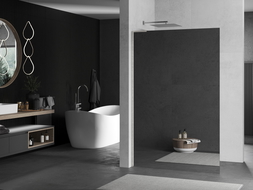 Mexen Kioto L sprchová stena Walk-in 110 x 200 cm, zrkadlo, brúsený nikel - 800-110-103-97-50