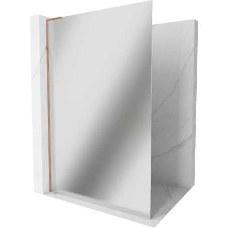 Mexen Kioto L sprchová stěna Walk-in 70 x 200 cm, zrcadlová, růžové zlato - 800-070-103-60-50