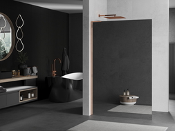 Mexen Kioto L sprchová zástena Walk-in 100 x 200 cm, zrkadlo, ružové zlato - 800-100-103-60-50