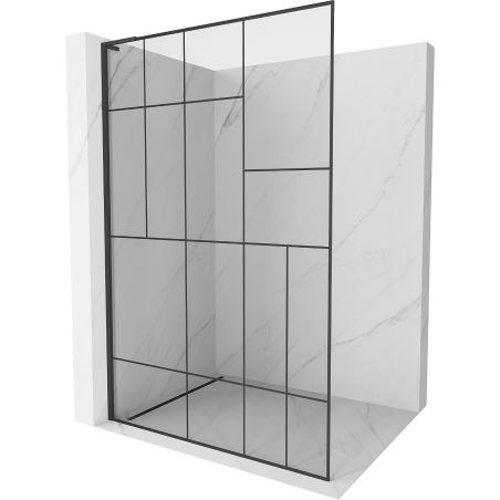 Mexen Kioto L sprchová stena Walk-in 100 x 200 cm, čierny vzor, čierna - 800-100-103-70-78