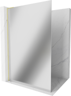 Mexen Kioto L sprchová stena Walk-in 120 x 200 cm, zrkadlo, zlatá brúsená - 800-120-103-55-50
