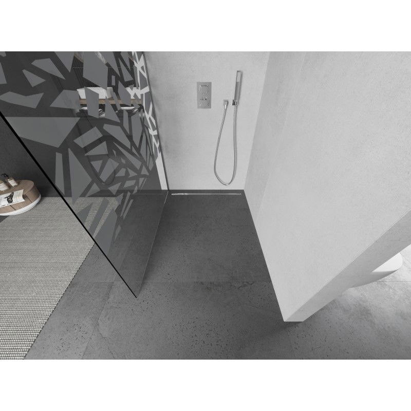 Mexen Kioto L sprchová stena Walk-in 90 x 200 cm, biely vzor, chróm - 800-090-103-01-85