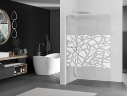 Mexen Kioto L sprchová stena Walk-in 70 x 200 cm, biely vzor, chróm - 800-070-103-01-85