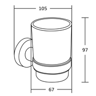Mexen Tiber pohár na kefky, chróm - 7050538-00