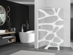 Mexen Kioto L sprchová zástena Walk-in 100 x 200 cm, biely vzor, biela - 800-100-103-20-97
